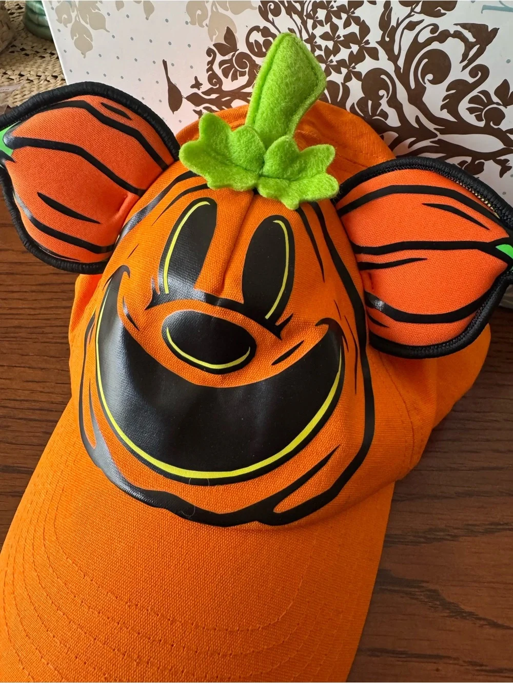 Mickey Pumpkin Patch Baseball Cap Hat Glow Dark Disney Authentic Halloween